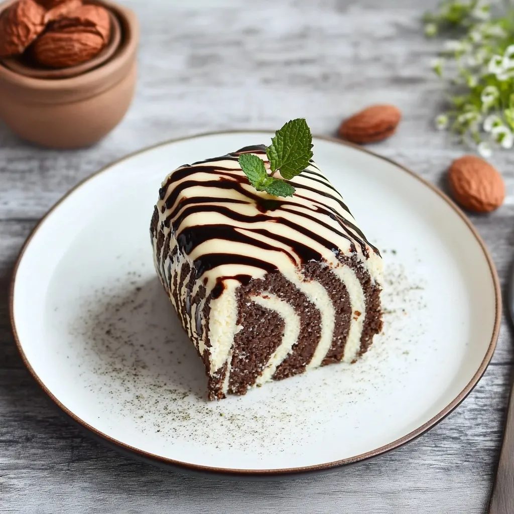 Śmietankowa zebra w czekoladzie - biszkopt w paski z kremem mascarpone, po który wszyscy wracają, gdy tylko zobaczą przekrój