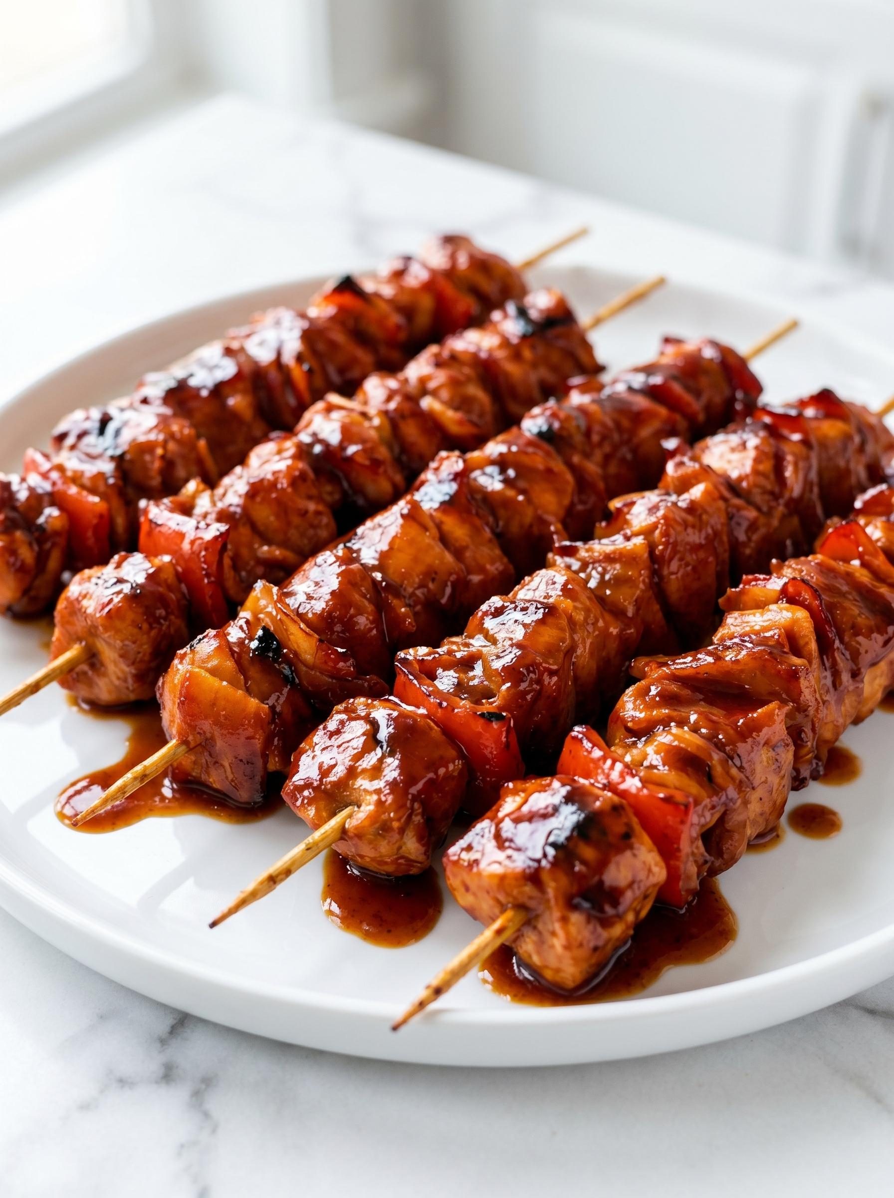 Szaszłyki z kurczaka i boczku w sosie barbecue - robię je na patelni grillowej i nikt nie poznaje, że nie z grilla