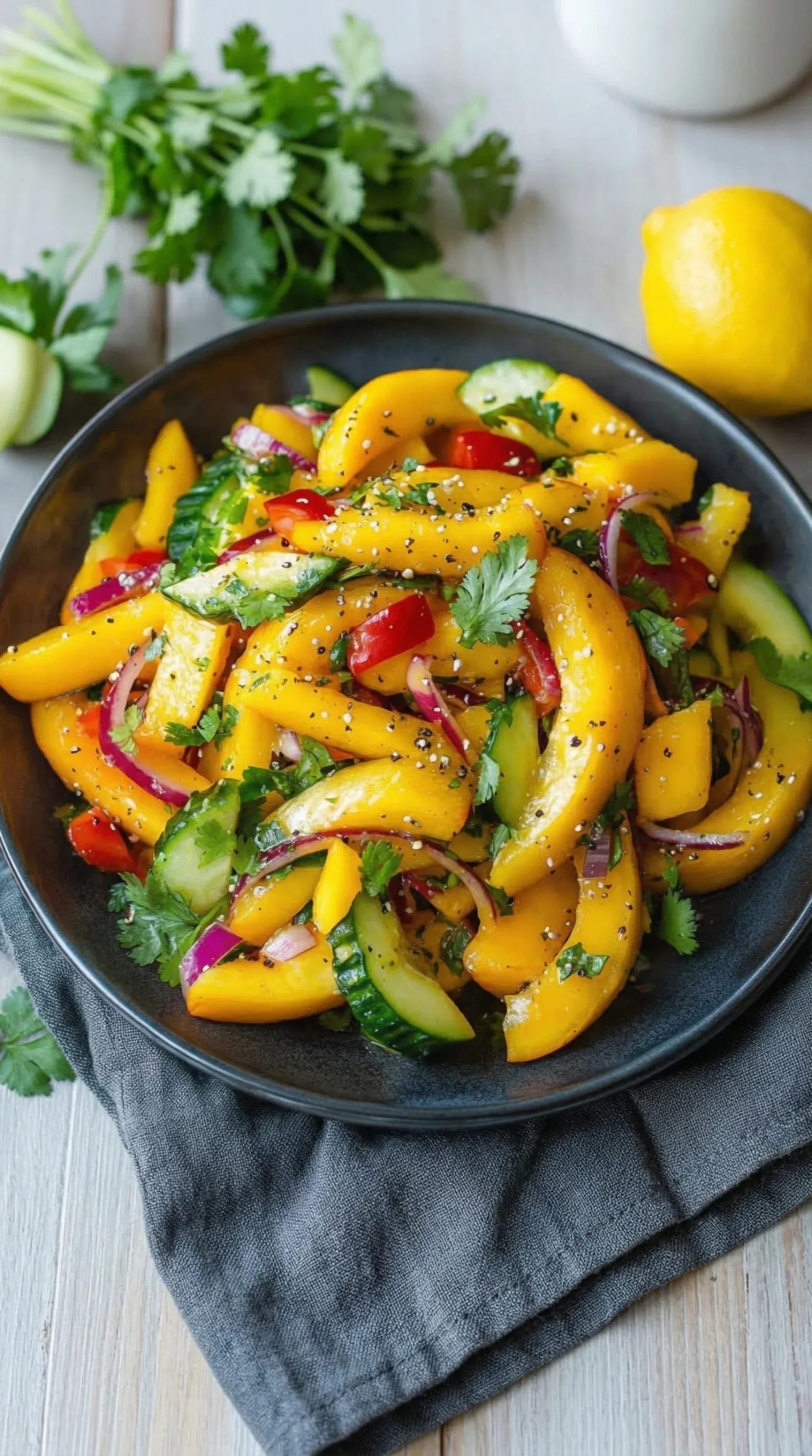 Tajska sałatka z mango - słodka, kwaśna i ostra naraz, robię ją w kwadrans i nie włączam kuchenki