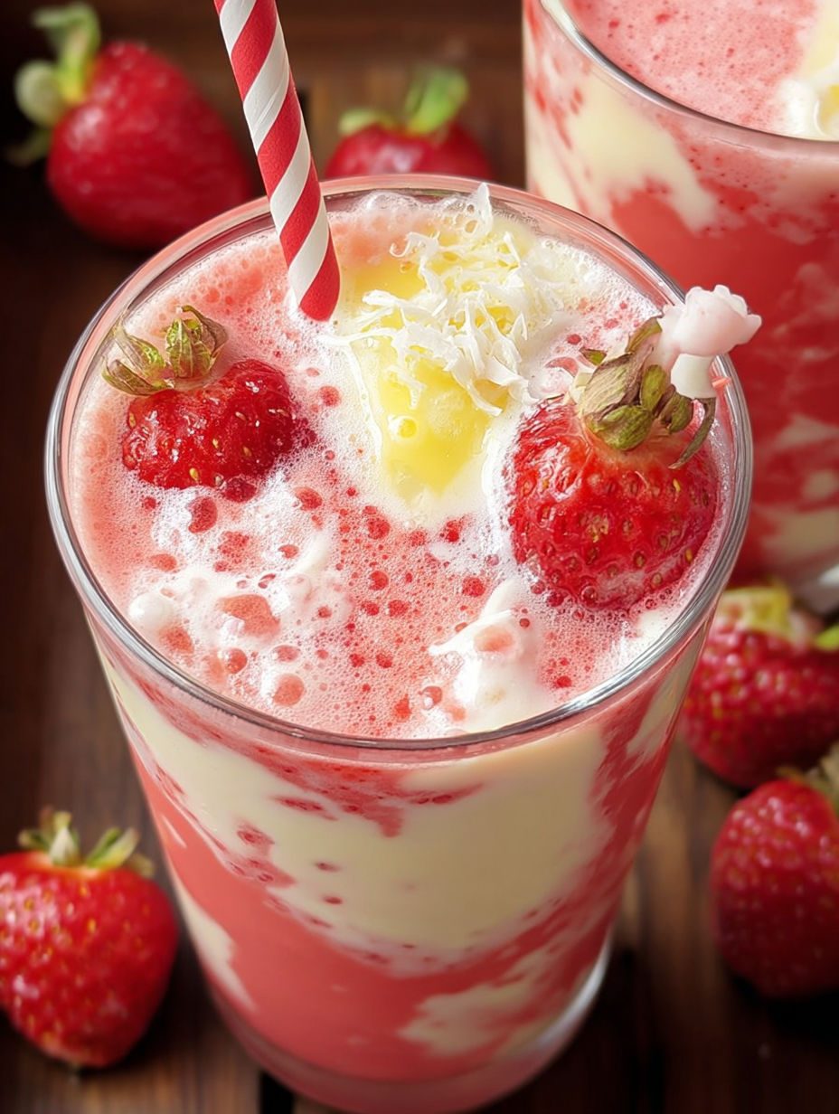 Truskawkowa colada w szklance - koktajl z mrożonym bananem, który robię w kwadrans, a znika w minutę