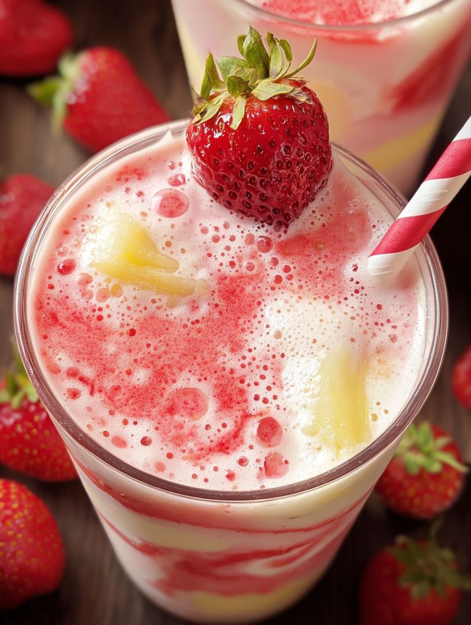 Truskawkowa colada w szklance - koktajl z mrożonym bananem, który robię w kwadrans, a znika w minutę