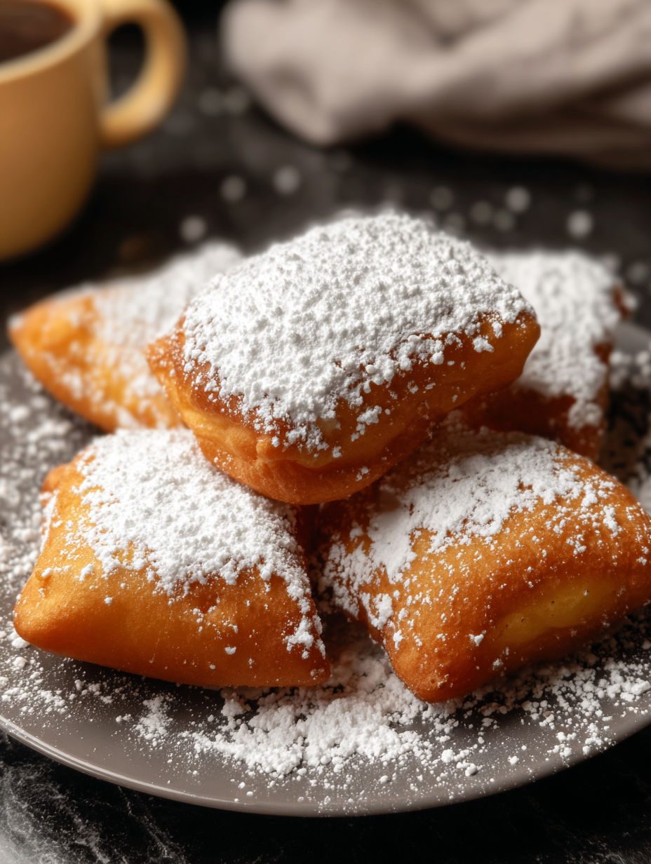 Waniliowe beignets - francuskie pączki bez jajek, które nadmuchują się w oleju jak poduszki i znikają, zanim ostygną