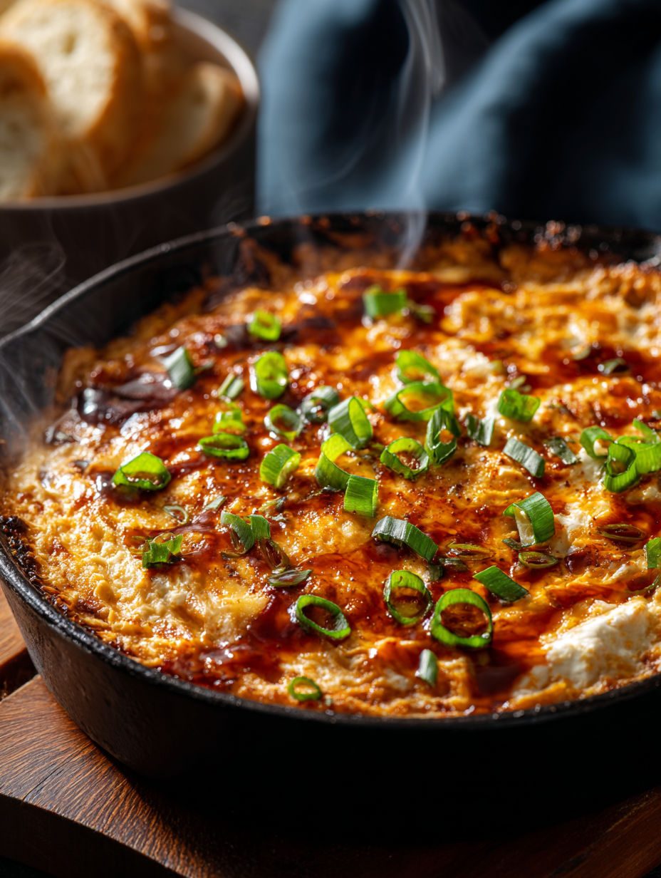 Zapiekany dip z kurczakiem i sosem BBQ - serowy, ciągnący się, i za każdym razem miska wraca do kuchni pusta