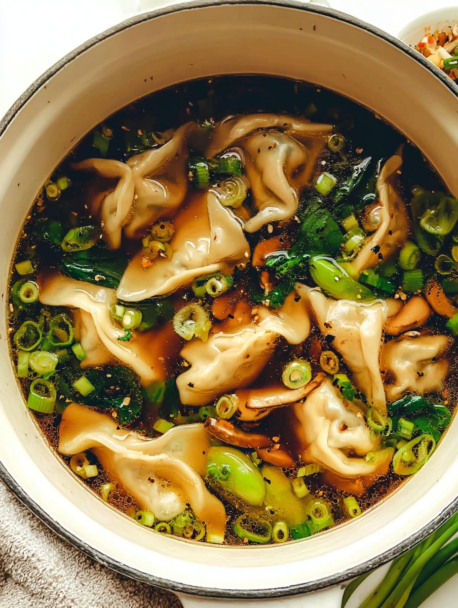 Zupa z pierożkami i bok choy - mrożonki wrzucam prosto do garnka, a smakuje, jakbym stała przy kuchni pół dnia