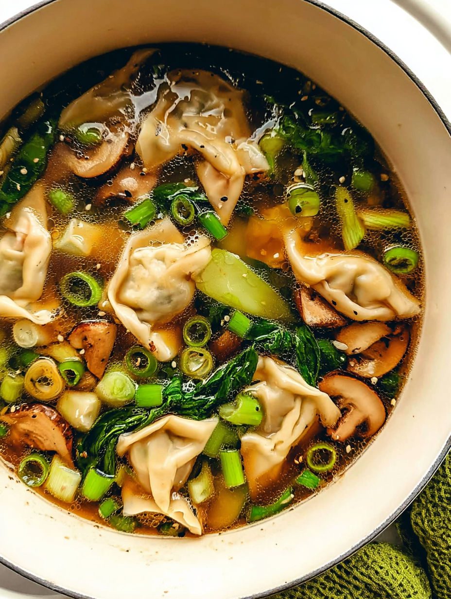Zupa z pierożkami i bok choy - mrożonki wrzucam prosto do garnka, a smakuje, jakbym stała przy kuchni pół dnia
